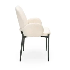 Garnero Arredamenti Sedie In Tessuto-Set 2 sedie da pranzo in tessuto crema Doras