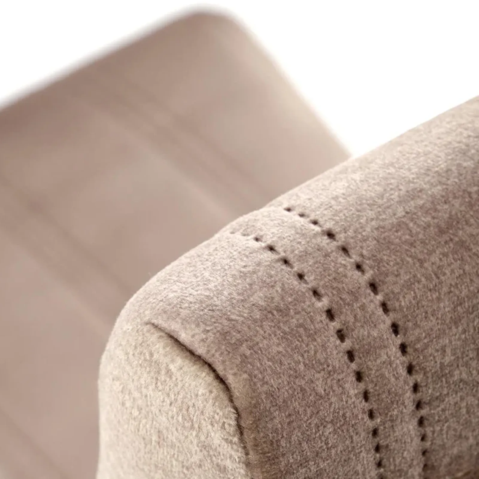 Garnero Arredamenti Sedie In Tessuto-Set 2 sedie da pranzo in tessuto velluto trapuntato rovere chiaro Doha Beige