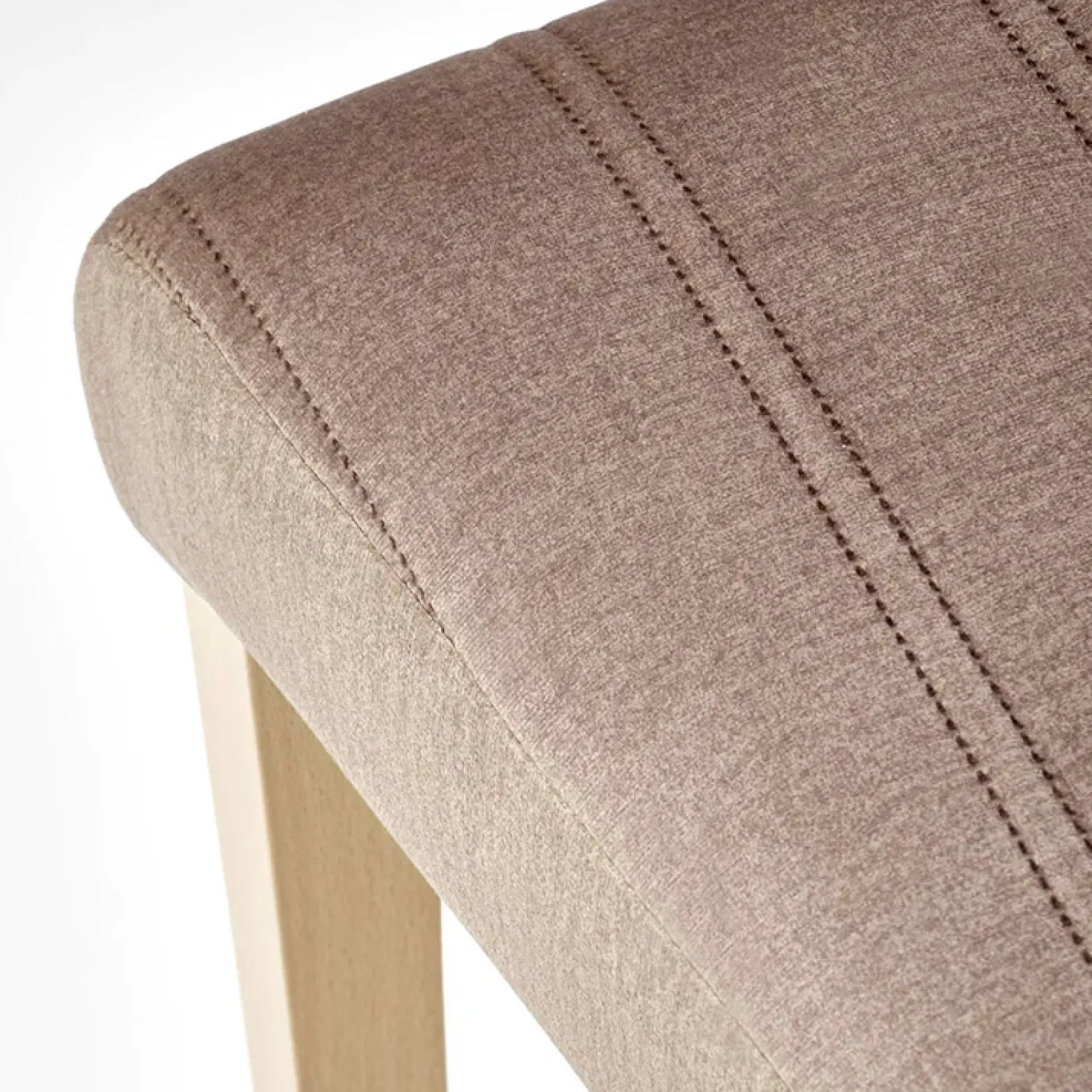 Garnero Arredamenti Sedie In Tessuto-Set 2 sedie da pranzo in tessuto velluto trapuntato rovere chiaro Doha Beige