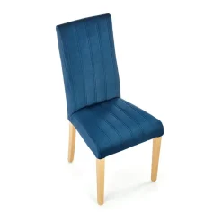 Garnero Arredamenti Sedie In Tessuto-Set 2 sedie da pranzo in tessuto velluto trapuntato rovere chiaro Doha Blu