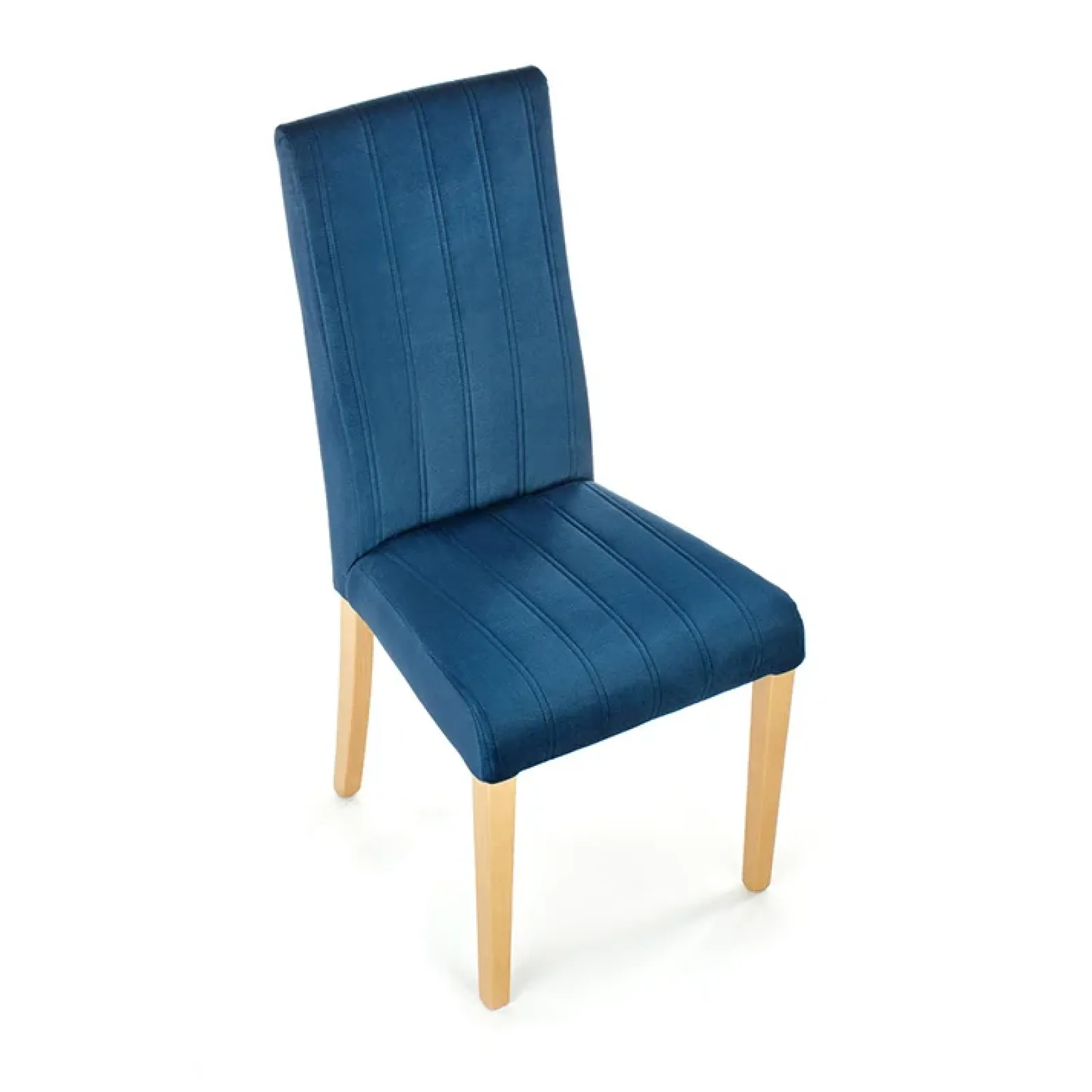 Garnero Arredamenti Sedie In Tessuto-Set 2 sedie da pranzo in tessuto velluto trapuntato rovere chiaro Doha Blu