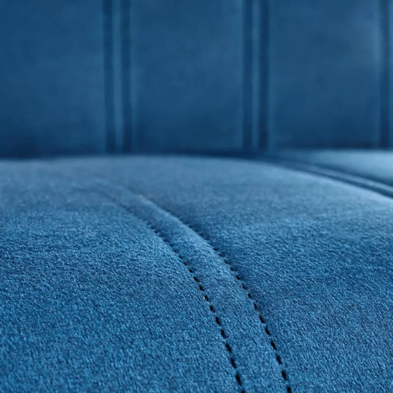 Garnero Arredamenti Sedie In Tessuto-Set 2 sedie da pranzo in tessuto velluto trapuntato rovere chiaro Doha Blu