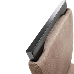 Garnero Arredamenti Sedie In Tessuto-Set 2 sedie da pranzo in tessuto nero beige Managua