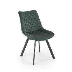 Garnero Arredamenti Sedie In Tessuto-Set 2 sedie da pranzo in velluto verde scuro nero Balboa