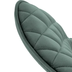 Garnero Arredamenti Sedie In Tessuto-Set 2 sedie da pranzo in velluto verde scuro nero Balboa