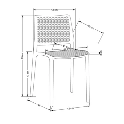 Garnero Arredamenti Sedie Da Giardino|Sedie Polipropilene-Set 4 sedie da pranzo moderne in polipropilene arancione Luanda