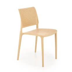 Garnero Arredamenti Sedie Da Giardino|Sedie Polipropilene-Set 4 sedie da pranzo moderne in polipropilene arancione Luanda