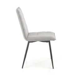 Garnero Arredamenti Sedie In Tessuto-Set 4 sedie da pranzo moderne in tessuto nero Quiche Grigio