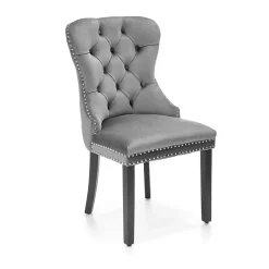 Garnero Arredamenti Sedie In Tessuto-Set 2 sedie da pranzo moderne in tessuto nero Briar Grigio