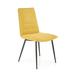 Garnero Arredamenti Sedie In Tessuto-Set 4 sedie da pranzo moderne in tessuto nero Quiche Senape