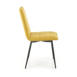 Garnero Arredamenti Sedie In Tessuto-Set 4 sedie da pranzo moderne in tessuto nero Quiche Senape