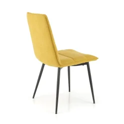 Garnero Arredamenti Sedie In Tessuto-Set 4 sedie da pranzo moderne in tessuto nero Quiche Senape