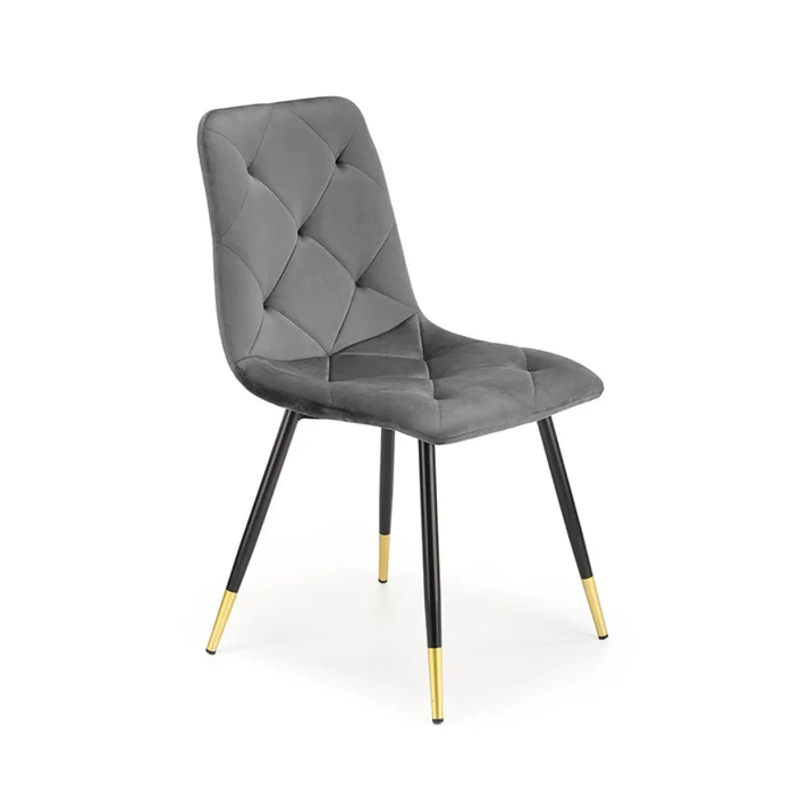 Garnero Arredamenti Sedie In Tessuto-Set 4 sedie da pranzo moderne in velluto grigia oro Valkiria Grigio - Oro