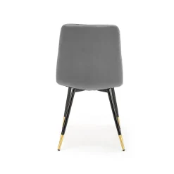 Garnero Arredamenti Sedie In Tessuto-Set 4 sedie da pranzo moderne in velluto grigia oro Valkiria Grigio - Oro