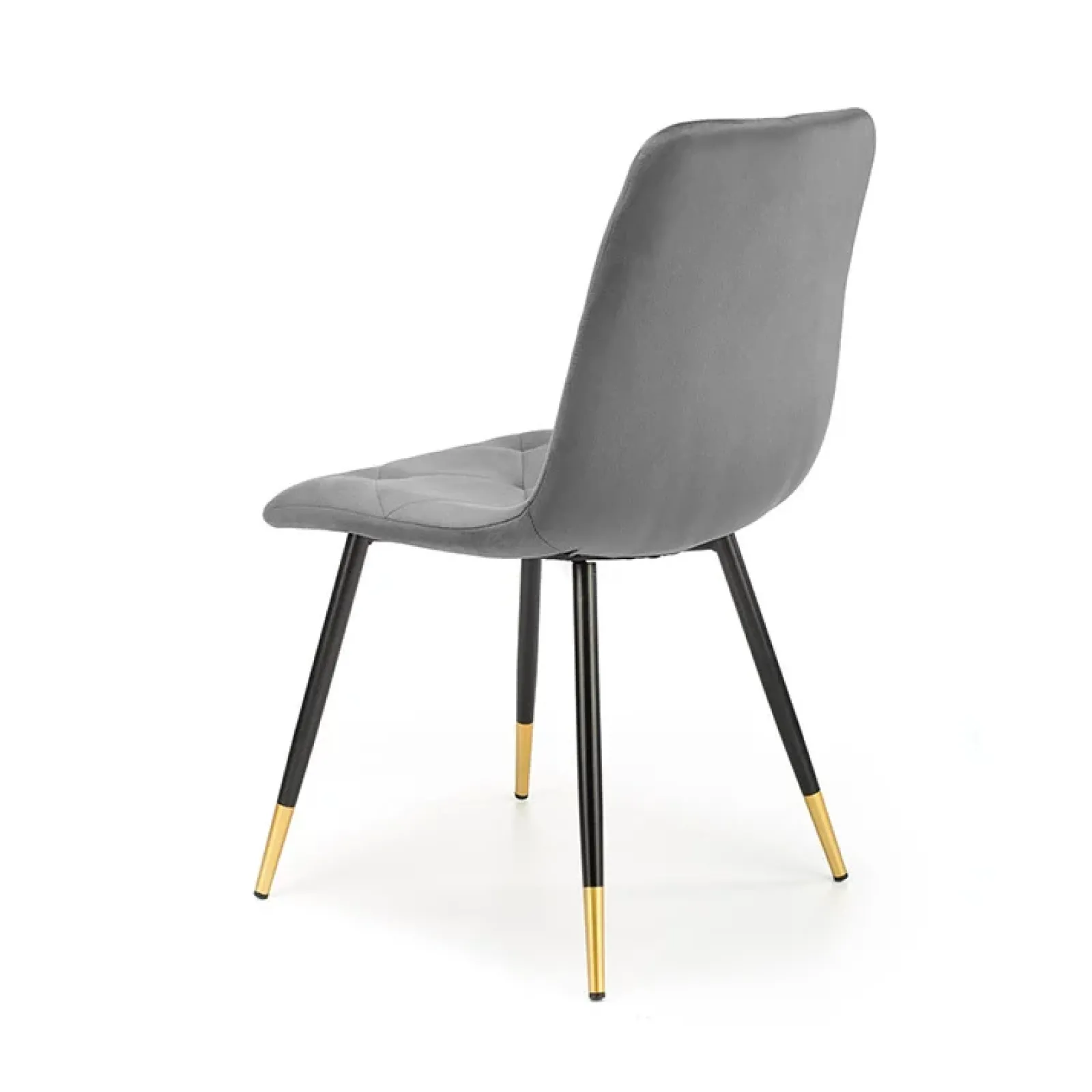 Garnero Arredamenti Sedie In Tessuto-Set 4 sedie da pranzo moderne in velluto grigia oro Valkiria Grigio - Oro