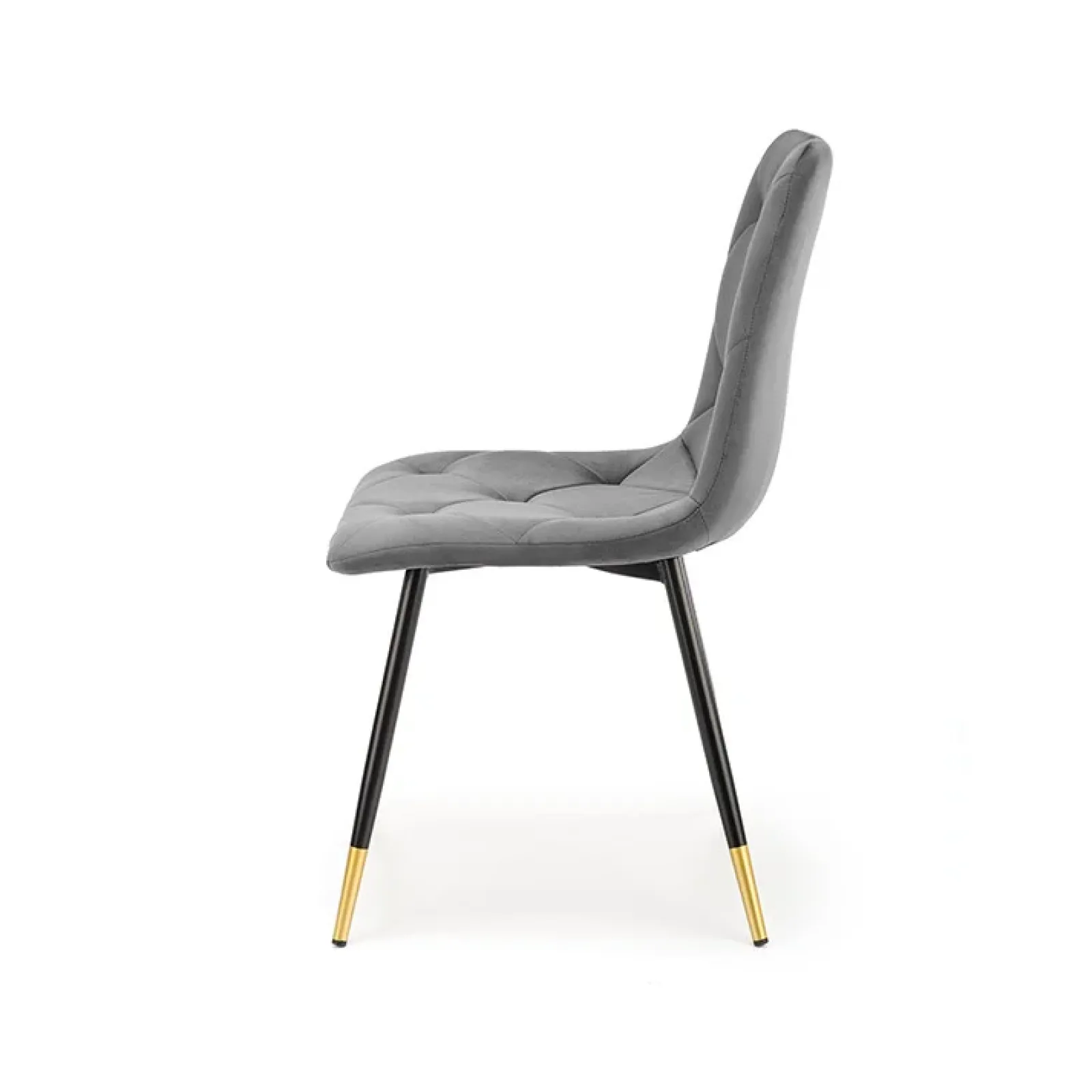 Garnero Arredamenti Sedie In Tessuto-Set 4 sedie da pranzo moderne in velluto grigia oro Valkiria Grigio - Oro