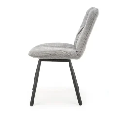 Garnero Arredamenti Sedie In Tessuto-Set 4 sedie da pranzo moderne in tessuto grigio nero Kaos