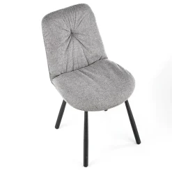 Garnero Arredamenti Sedie In Tessuto-Set 4 sedie da pranzo moderne in tessuto grigio nero Kaos