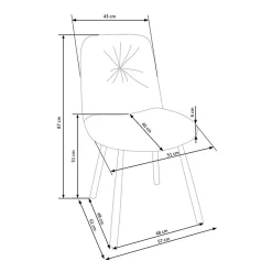 Garnero Arredamenti Sedie In Tessuto-Set 4 sedie da pranzo moderne in tessuto grigio nero Kaos