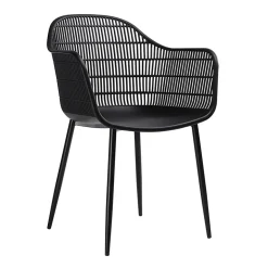 Garnero Arredamenti Sedie Polipropilene-Set 2 sedie da pranzo polipropilene nero opaco Granada