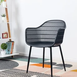 Garnero Arredamenti Sedie Polipropilene-Set 2 sedie da pranzo polipropilene nero opaco Granada