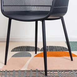 Garnero Arredamenti Sedie Polipropilene-Set 2 sedie da pranzo polipropilene nero opaco Granada