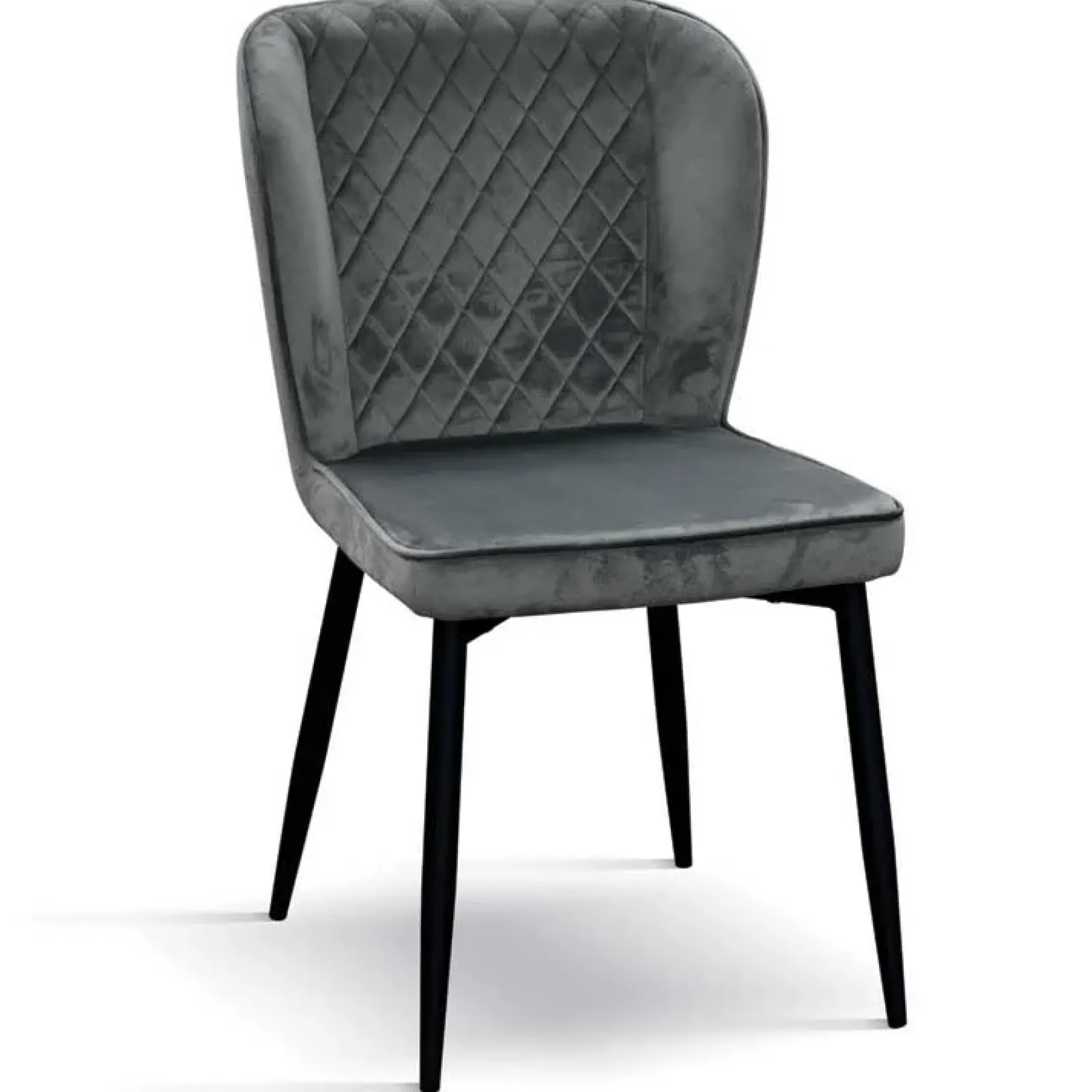 Garnero Arredamenti Sedie In Tessuto-Set 4 sedie da sala imbottite in velluto grigio metallo Dragon