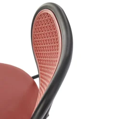 Garnero Arredamenti Sedie In Legno|Sedie Imbottite Ecopelle-Set 4 sedie da sala in rattan ed ecopelle Tiny Bordeaux