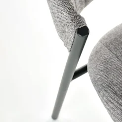 Garnero Arredamenti Sedie In Tessuto-Set 2 sedie da sala in tessuto grigio scuro nero Elsa