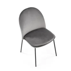 Garnero Arredamenti Sedie In Tessuto-Set 4 sedie da sala moderne in tessuto grigia Orco Grigio