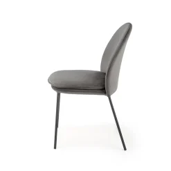 Garnero Arredamenti Sedie In Tessuto-Set 4 sedie da sala moderne in tessuto grigia Orco Grigio