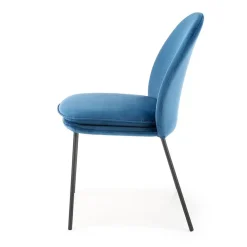 Garnero Arredamenti Sedie In Tessuto-Set 4 sedie da sala moderne in tessuto navy Orco Blu