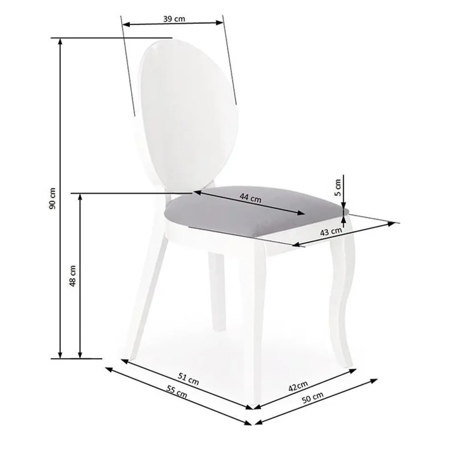 Garnero Arredamenti Sedie Imbottite Ecopelle-Set 2 sedie da sala moderne in tessuto grigio bianco Jonni