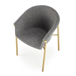 Garnero Arredamenti Sedie Sala Attesa|Sedie In Tessuto-Set 2 sedie da sala moderne in tessuto grigio effetto oro Mulan