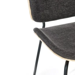 Garnero Arredamenti Sedie Sala Attesa|Sedie In Tessuto-Set 2 sedie da sala moderne in tessuto rovere grigio scuro Dorotea