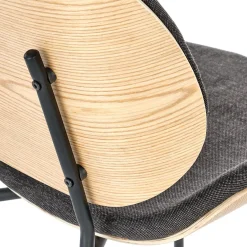 Garnero Arredamenti Sedie Sala Attesa|Sedie In Tessuto-Set 2 sedie da sala moderne in tessuto rovere grigio scuro Dorotea