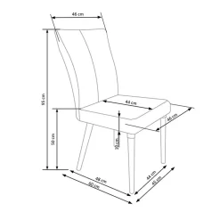 Garnero Arredamenti Sedie In Tessuto-Set 4 sedie da sala moderne in tessuto grigio scuro Barone