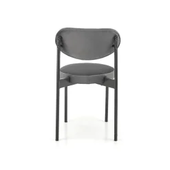 Garnero Arredamenti Sedie In Tessuto-Set 4 sedie da soggiorno in tessuto nero Leela Grigio