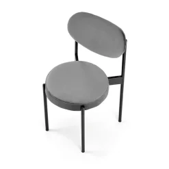 Garnero Arredamenti Sedie In Tessuto-Set 4 sedie da soggiorno in tessuto nero Leela Grigio