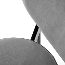 Garnero Arredamenti Sedie In Tessuto-Set 4 sedie da soggiorno in tessuto nero Leela Grigio