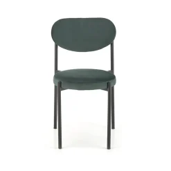 Garnero Arredamenti Sedie In Tessuto-Set 4 sedie da soggiorno in tessuto scuro nero Leela Verde