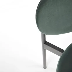 Garnero Arredamenti Sedie In Tessuto-Set 4 sedie da soggiorno in tessuto scuro nero Leela Verde