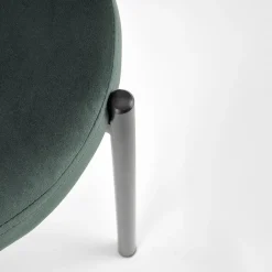 Garnero Arredamenti Sedie In Tessuto-Set 4 sedie da soggiorno in tessuto scuro nero Leela Verde