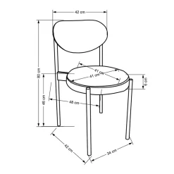 Garnero Arredamenti Sedie In Tessuto-Set 4 sedie da soggiorno in tessuto scuro nero Leela Verde