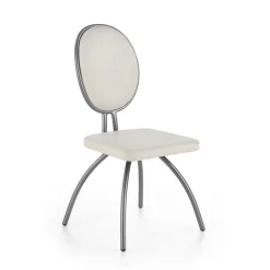 Garnero Arredamenti Sedie Imbottite Ecopelle-Set 4 sedie da soggiorno in ecopelle grigio chiaro Fergus