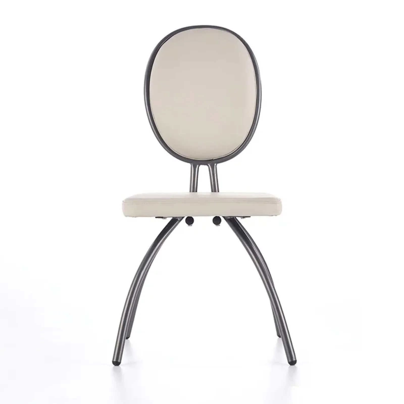 Garnero Arredamenti Sedie Imbottite Ecopelle-Set 4 sedie da soggiorno in ecopelle grigio chiaro Fergus