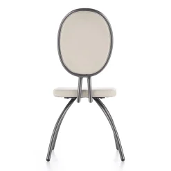 Garnero Arredamenti Sedie Imbottite Ecopelle-Set 4 sedie da soggiorno in ecopelle grigio chiaro Fergus