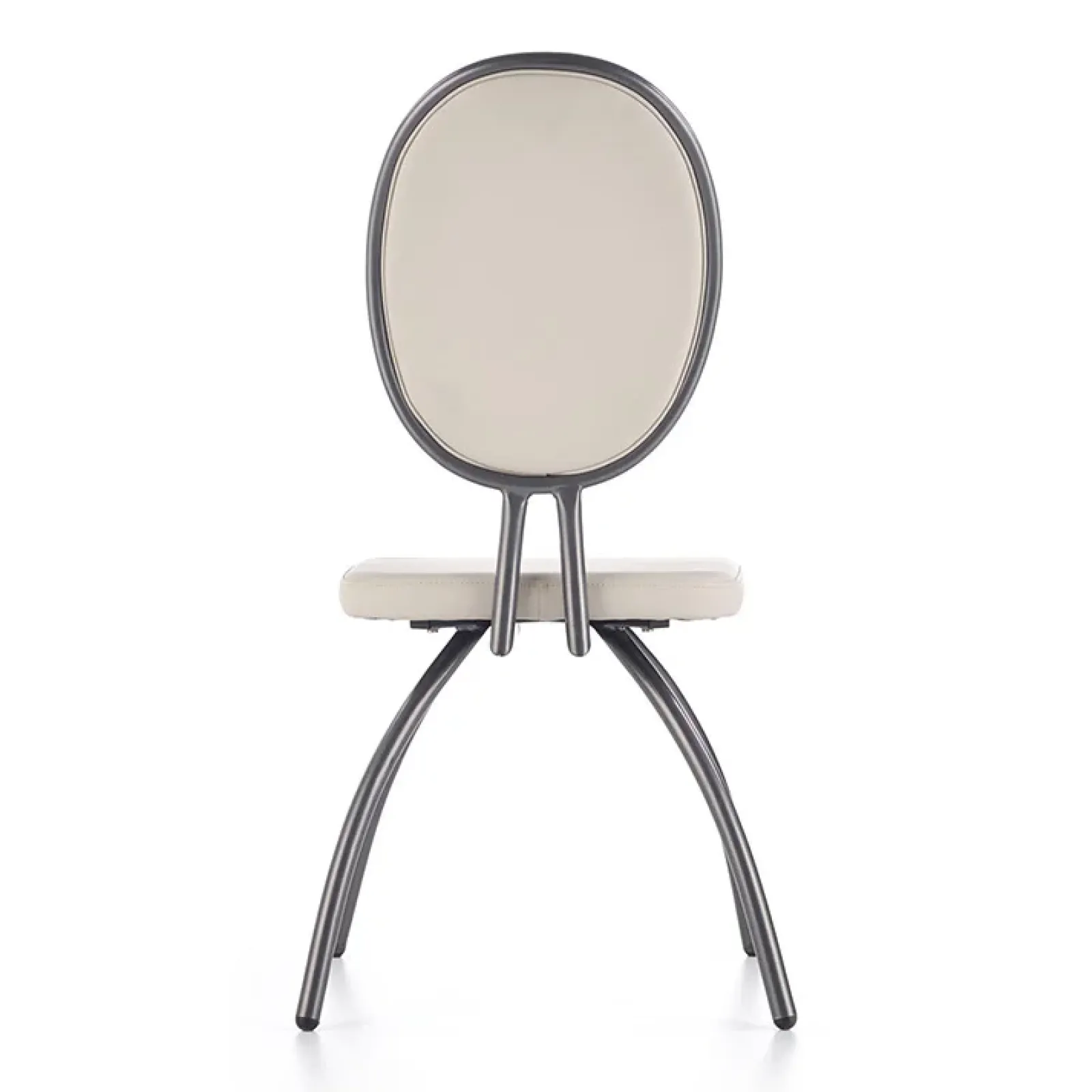 Garnero Arredamenti Sedie Imbottite Ecopelle-Set 4 sedie da soggiorno in ecopelle grigio chiaro Fergus