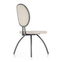 Garnero Arredamenti Sedie Imbottite Ecopelle-Set 4 sedie da soggiorno in ecopelle grigio chiaro Fergus