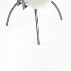 Garnero Arredamenti Sedie Imbottite Ecopelle-Set 4 sedie da soggiorno in ecopelle grigio chiaro Fergus